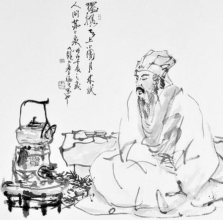 苏轼饮酒简笔画图片